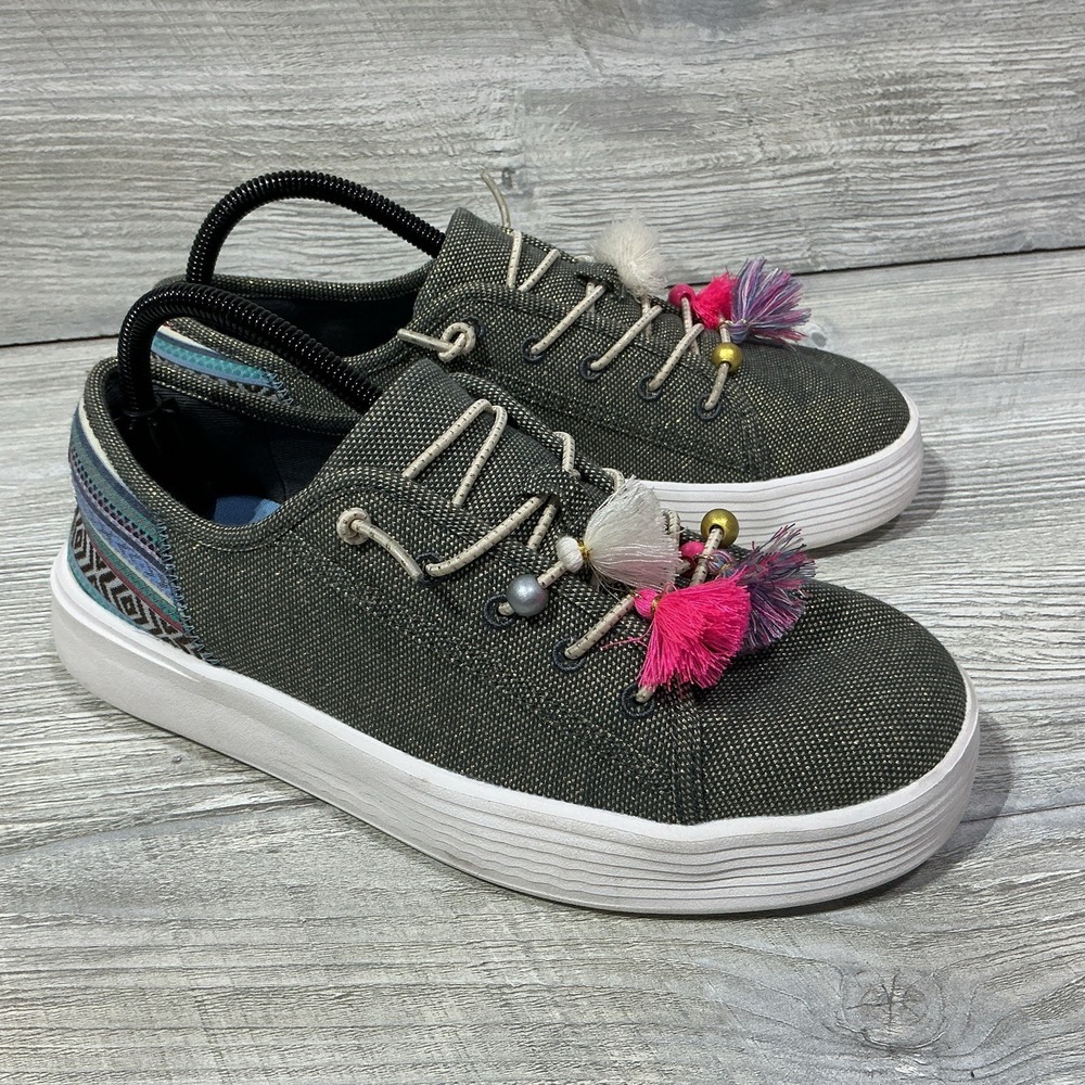Hey Dude Cody W Boho Mix Women's Sneaker Natural Multi Comfort Tassel Size 9